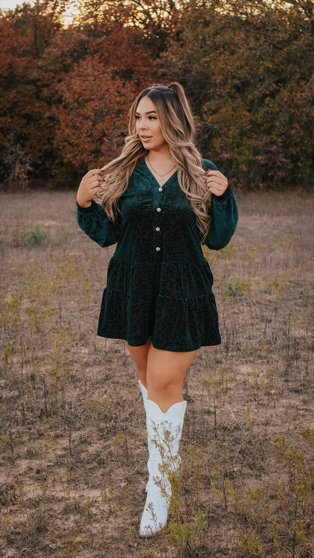 VELVET EMERALD DRESS